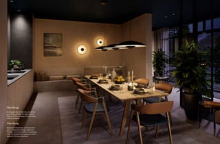 The Snug
An elegant shared kitchen and dining
area that’s perfect for entertaining
friends or for a change of work scene
with your laptop.
The Snug
Gemeinschaftsküche und Essbereich
sind in elegantem Design umgesetzt.
Perfekt, um Ihre Freunde zu empfangen
oder für einmal Ihren Laptop an einem
anderen Ort hervorzuholen.
 