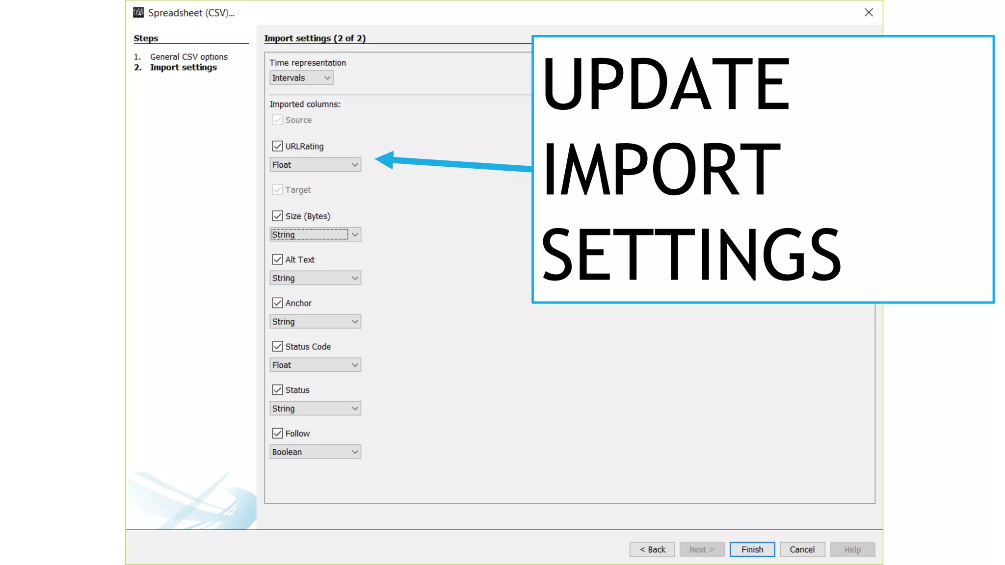 UPDATE
IMPORT
SETTINGS
 