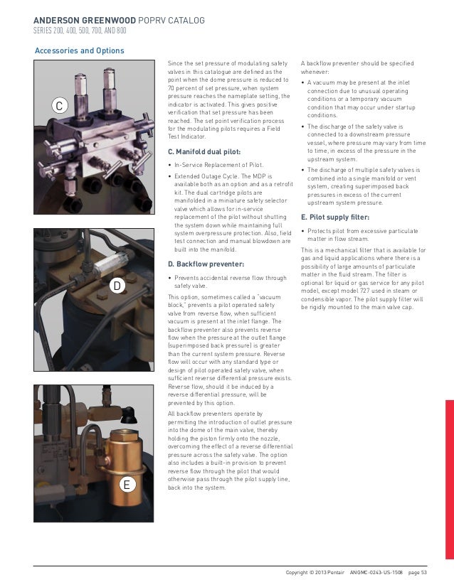 Anderson Greenwood Pilot Operated Pressure Relief Valves