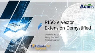 RISC-V Vector
Extension Demystified
December 10, 2020
Thang Tran, Ph.D.
Principal Engineer
 