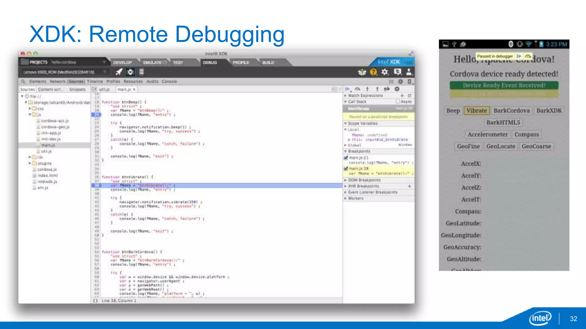 32 
XDK: Remote Debugging 
 