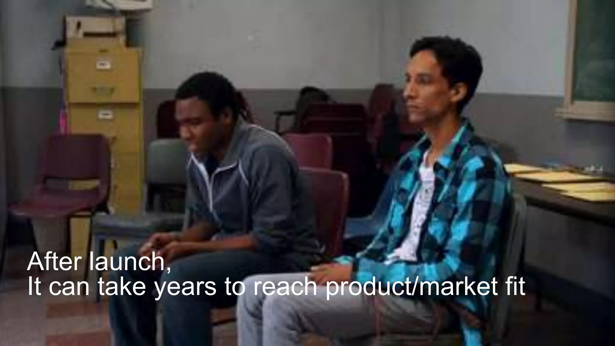 After launch,
It can take years to reach product/market fit
 