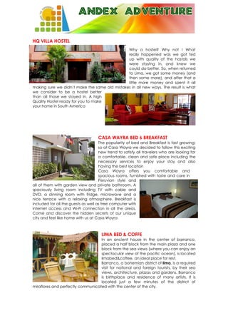 Andex adventure hotels lima