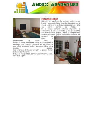 Andex adventure hotels lima