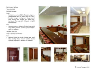 Kish Island International Airport.
Location: lKish Island, Iran.(2007)
Scope: Ceiling and lighting design, partition design,
coffee counter, VIP salon
Role: Co-working and assisting an architecture compny
(Main contractor)
© Andeya Yadegari 2007
 