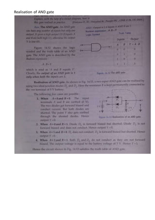 Realisation of AND gate
 