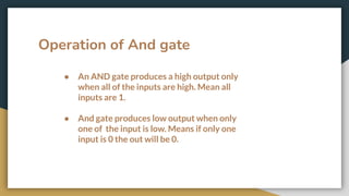 AND Gate _ With truth tables , diagrams and basic characteristics | PDF
