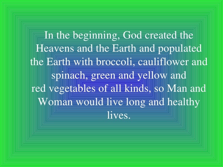 And God Created Vegetables