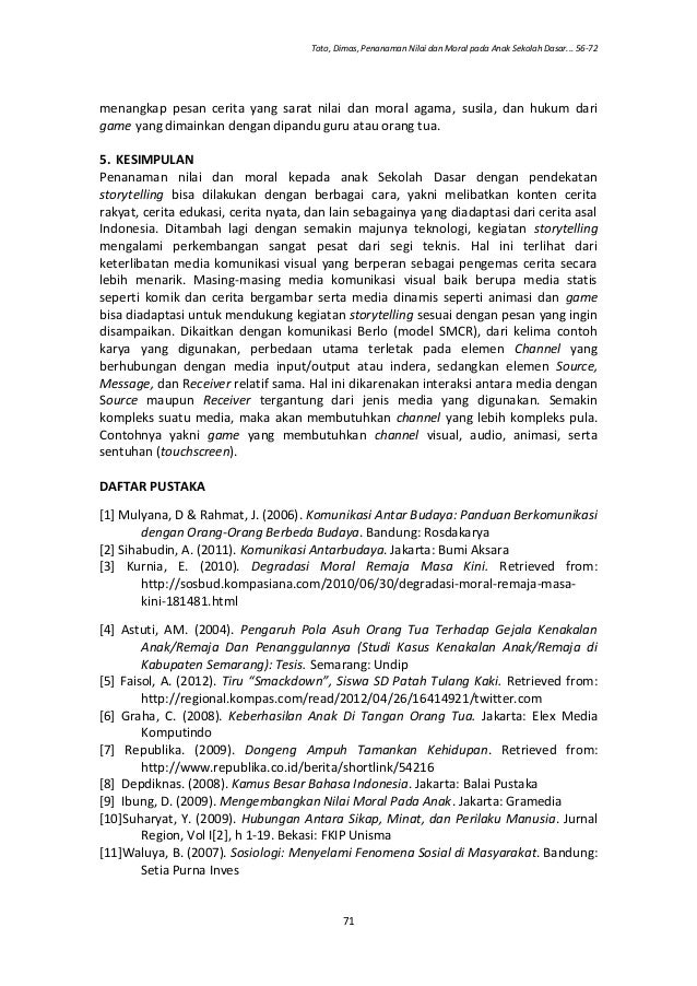 PENANAMAN NILAI DAN MORAL PADA ANAK SEKOLAH DASAR DENGAN 