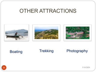 5/18/202035
OTHER ATTRACTIONS
Boating Trekking Photography
 