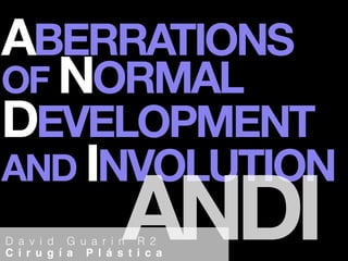 ABERRATIONS
OF NORMAL
DEVELOPMENT
AND INVOLUTION
D a v i d G u a r i n R 2
C i r u g í a P l á s t i c a
ANDI
 