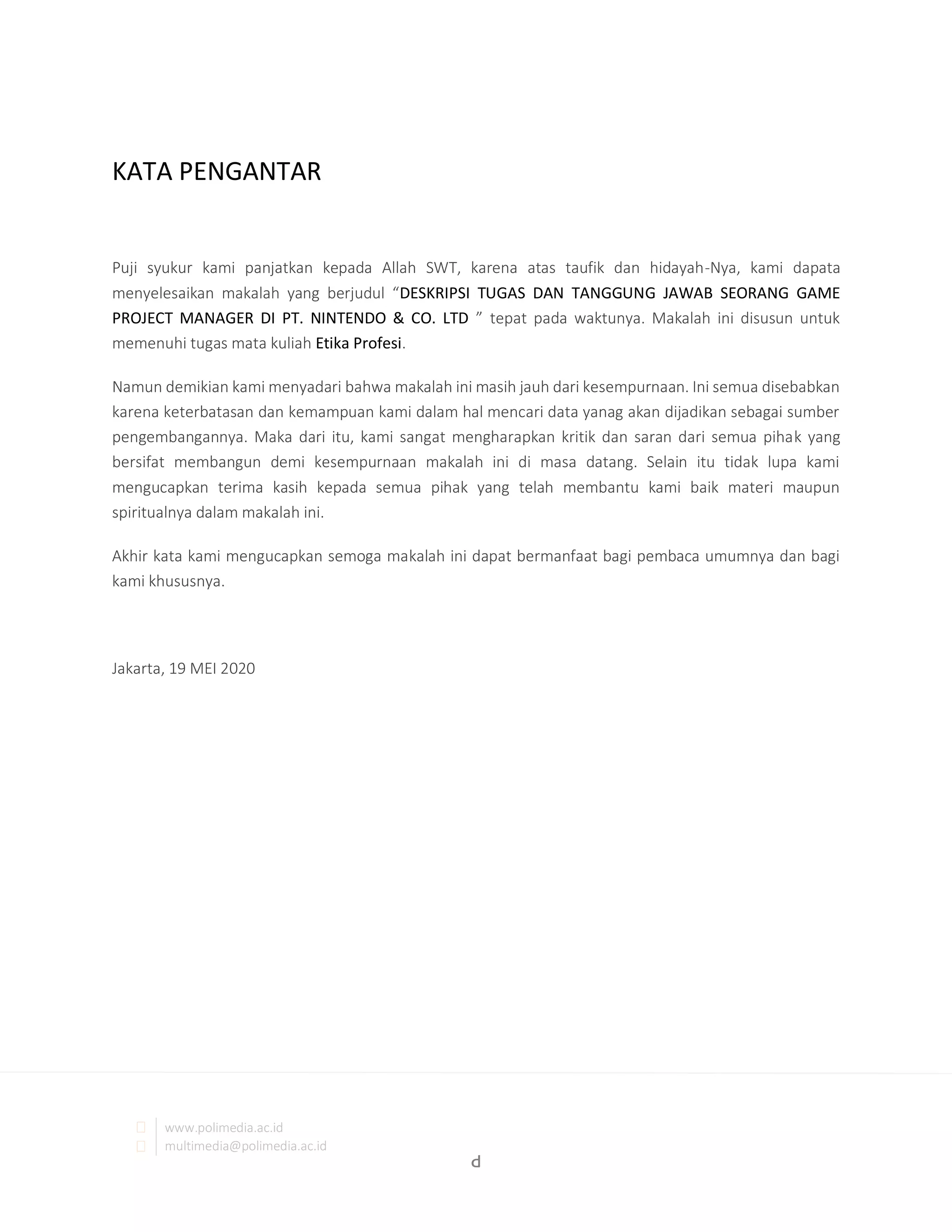 Andi ardiansyah 19021008-etika profesi-tugas game project manager | PDF