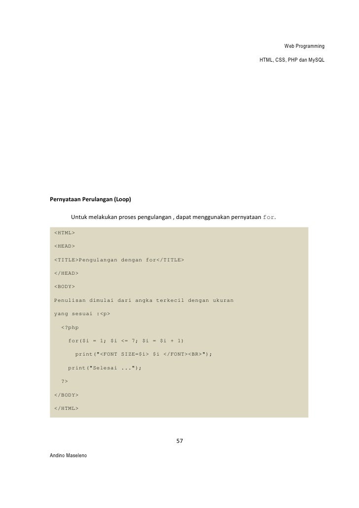 Andino Maseleno - Modul Web Programming