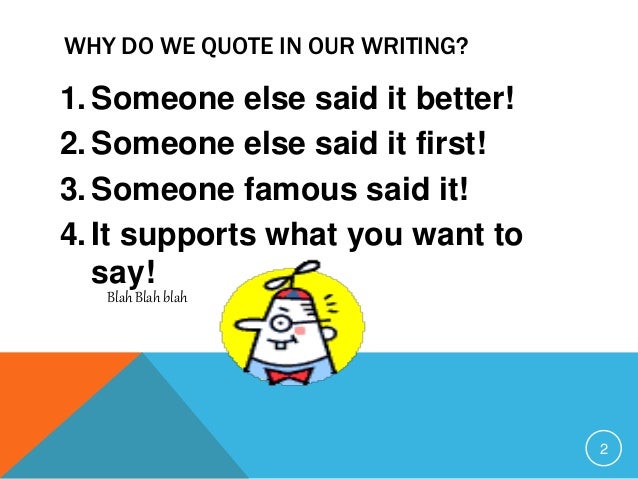 And I quote! In Text Citation.