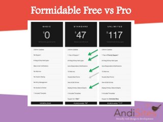 Formidable Free vs Pro
 