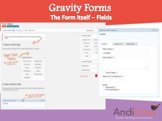 Gravity Forms
The Form Itself - Fields
 