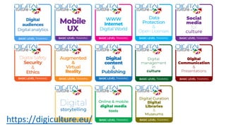 DigiCulture OPEN BADGES
www.digiculture.eu
https://digiculture.eu/
 