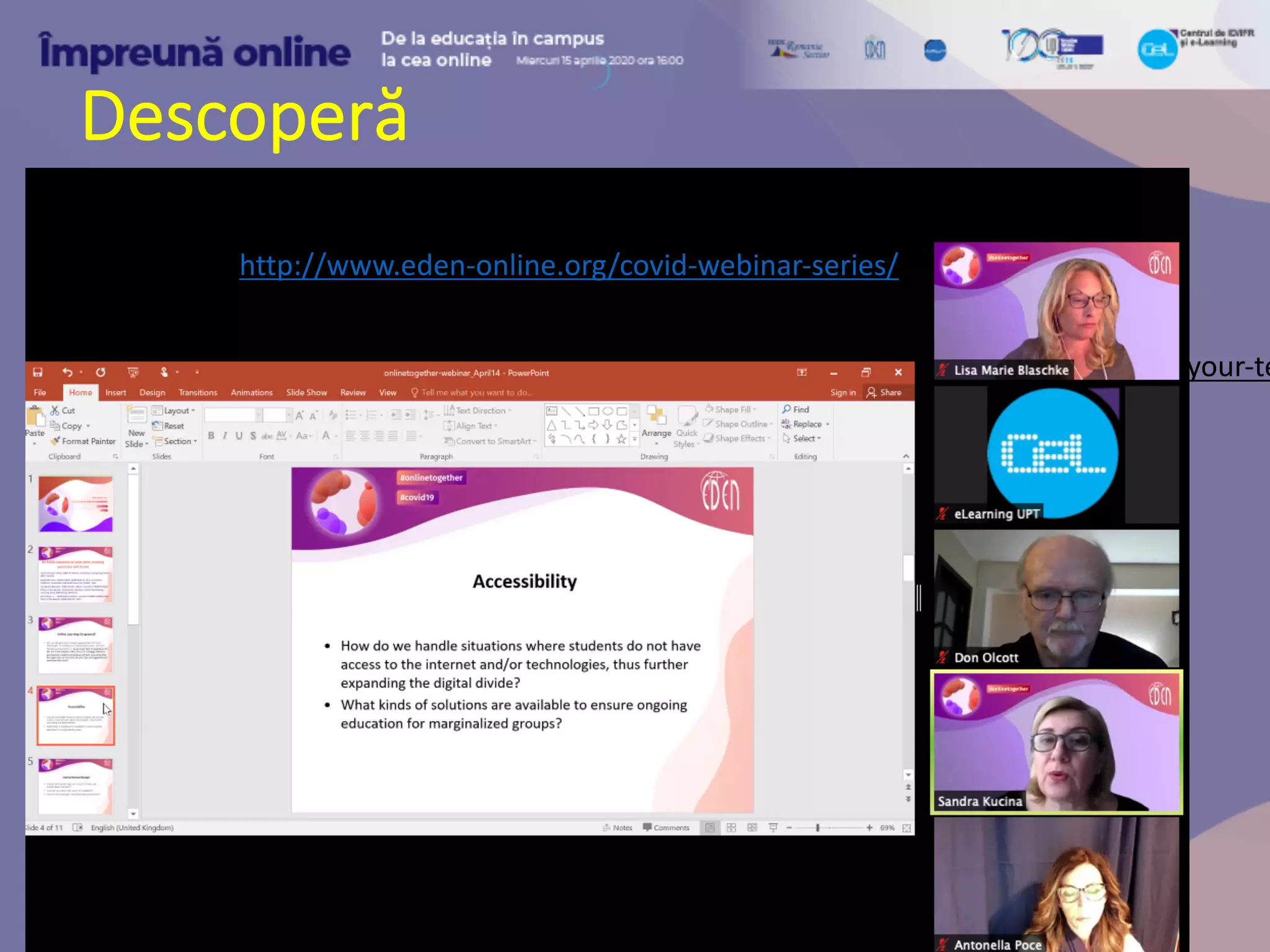 Descoperă
https://www.merlot.org/merlot/viewSite.htm?id=9160704
https://www.open.edu/openlearn/education-development/learning/how-can-you-take-your-te
https://zillearn.com/learning/preview/025b244c28c000000000c000
http://www.eden-online.org/covid-webinar-series/
 