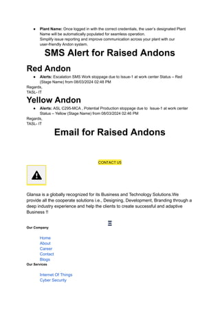 Andon System works in manufacturing companies | PDF