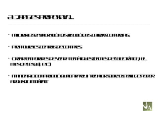 Al 2005 es proposava... Millorar la senyalització i distribució dels carrers comercials. Promoure les centrals de compres. Crear temporades de venda temàtiques (el mes de l’electrònica, el mes de l’esquí, etc) Mantenir la bona relació qualitat/preu i treballar sobre el perfil de poder adquisitiu mitjà/alt 