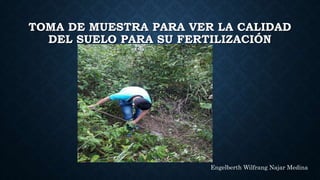 TOMA DE MUESTRA PARA VER LA CALIDAD
DEL SUELO PARA SU FERTILIZACIÓN
Engelberth Wilfrang Najar Medina
 