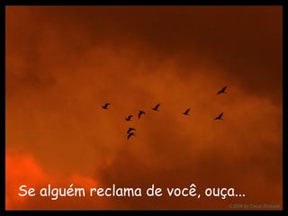 Se alguém reclama de você, ouça...   