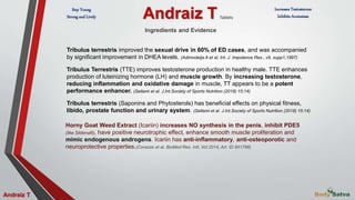 Andraiz T
Andraiz T Tablets
Increases Testosterone
Inhibits Aromatase
Stay Young
Strong and Lively
Ingredients and Evidenc...