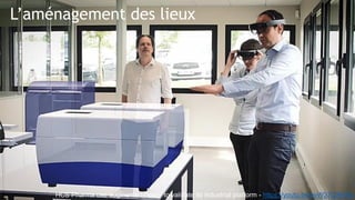 HCS Pharma use augmented reality to validate its industrial platform - https://youtu.be/evW37QXEl8s
L’aménagement des lieux
 