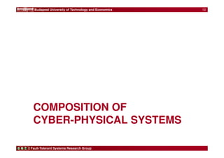 Budapest University of Technology and Economics 
COMPOSITION OF 
CYBER-PHYSICAL SYSTEMS 
Fault-Tolerant Systems Research Group 
12 
 