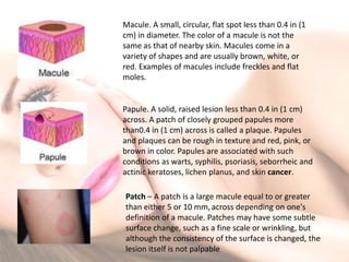 Maculated skin lesions | PPTX