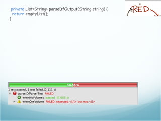 private List<String> parseDfOutput(String string) {
return emptyList();
}
 