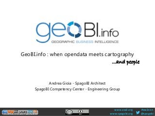 GeoBI.info : when opendata meets cartography
...and people

Andrea Gioia - SpagoBI Architect
SpagoBI Competency Center - Engineering Group

www.ow2.org
www.spagobi.org

#ow2con
@spagobi

 