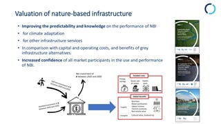 Valuation of nature-based infrastructure
• Improving the predictability and knowledge on the performance of NBI
• for clim...