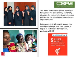 Achieving SDG 5: A Comparative Analysis of Gender Equality Policies in ...