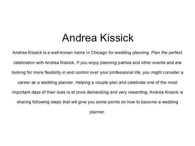 andrea kissick how to be a perfect wedding planner