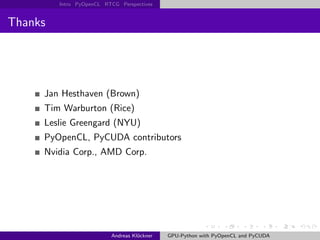 [Harvard CS264] 10a - Easy, Effective, Efficient: GPU Programming in ...