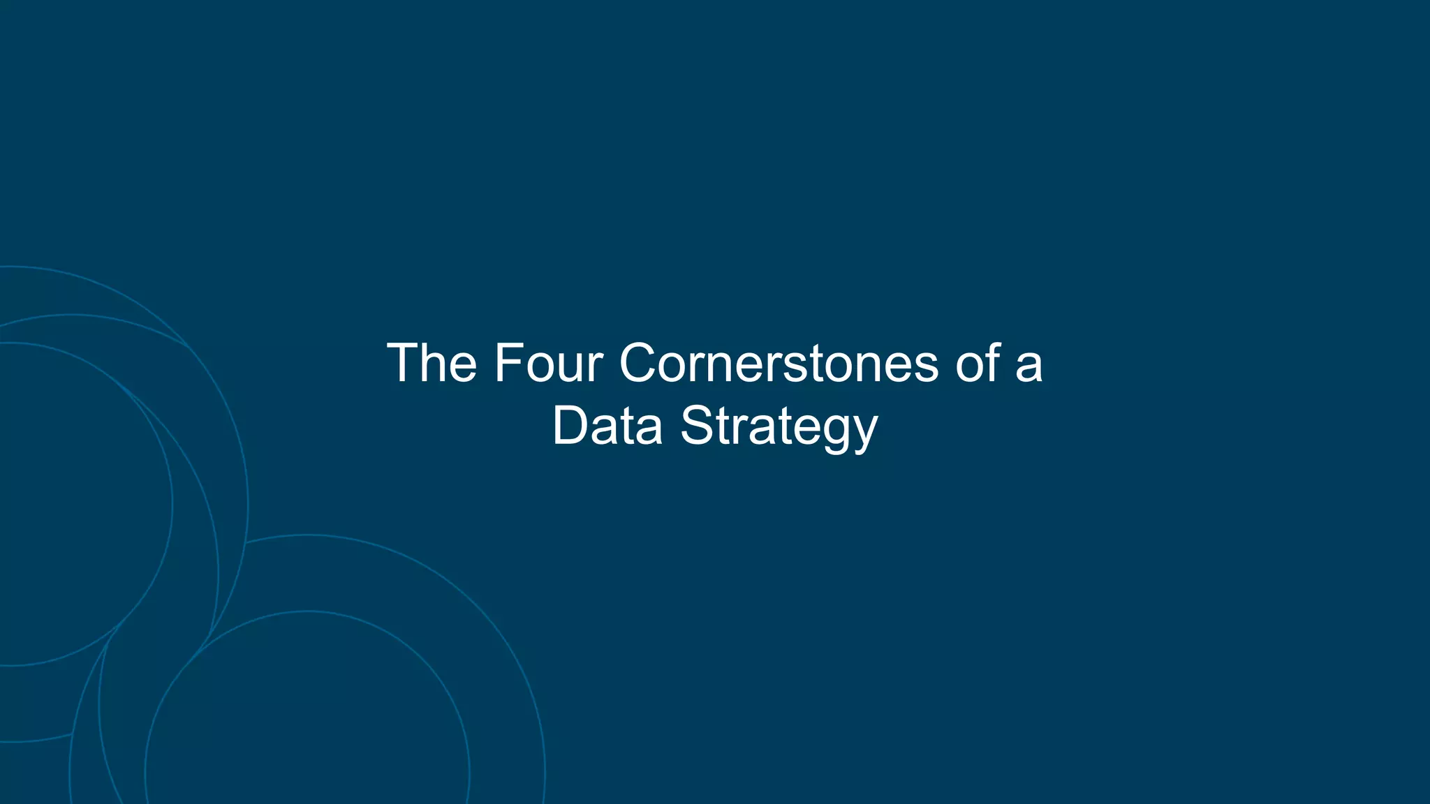 The Four Cornerstones of a
Data Strategy
 