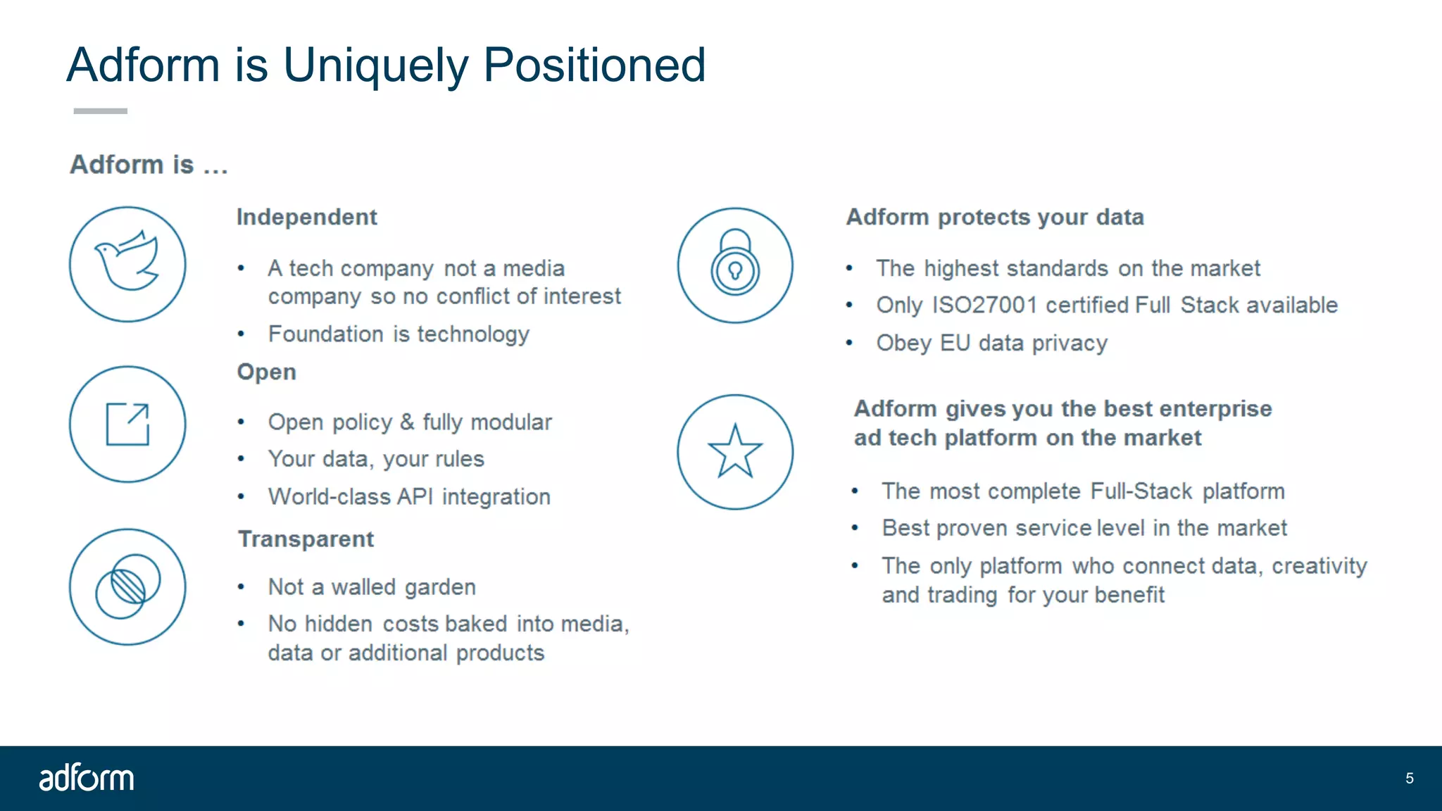 Adform is Uniquely Positioned
!5
 