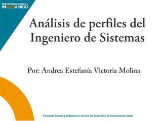 Análisis de perfiles del
Ingeniero de Sistemas
Por: Andrea Estefanía Victoria Molina
 