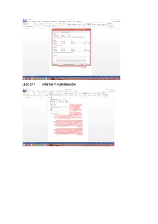 LECC 27 ª VIÑETAS Y NUMERACIÓN
 