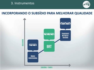 3. Instrumentos
INCORPORANDO O SUBSÍDIO PARA MELHORAR QUALIDADE
 