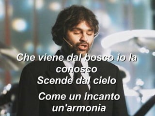 Che viene dal bosco io la conosco Scende dal cielo Come un incanto un'armonia 