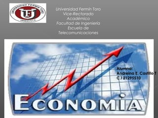 Universidad Fermín Toro
Vice-Rectorado
Académico
Facultad de Ingeniería
Escuela de
Telecomunicaciones
Alumna:
Andreina E. Castillo T
C.I 21295510
 