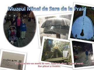 Am intrat într-un munte de sare. Totul era sărat. Chiar şi aerul.Dar plăcut şi frumos.MuzeulMinei de Sare de la Praid
