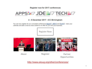 4
http://www.ukoug.org/other/conferences/
 