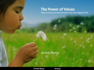 The Power of Values 
Why Emotional Optimization has the Highest ROI
!
!
!
!
!
!
!
!
!
!
!
!
!
!
!
André Morys
© André Morys @morys
 