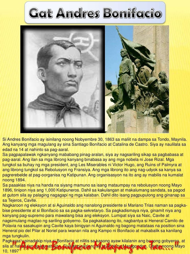 Mga Nagawa Ni Andres Bonifacio Andres bonifacio jemina jorge