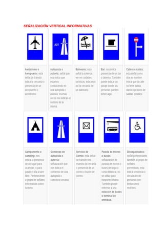 SEÑALIZACIÓN VERTICAL INFORMATIVAS
 
