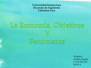 Universidad Fermín toro
Decanato de Ingeniería
Cabudare-Lara
Alumno:
Andrés Suarez
C.I:22.181.233
SAIA A
 