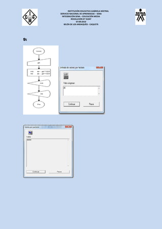 INSTITUCIÓN EDUCATIVA GABRIELA MISTRAL
SERVICIO NACIONAL DE APRENDIZAJE – SENA
INTEGRACIÓN SENA – EDUCACIÓN MEDIA
RESOLUCIÓN N° 01047
07:09:2010
BELÉN DE LOS ANDAQUÍES - CAQUETÁ
9:
 